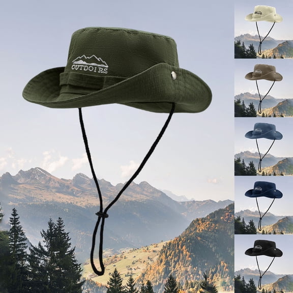 jiaxiM UPF 50 Sun Hats for Men Women with Wide Brim, UV Protection Safari Hat Chin Strap, Breathable for Outdoor