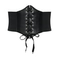 thumbnail image 4 of Cinturón de vestir para mujer, cinturón elástico, cinturón retro con hebilla, cinturón de vestir de moda, cinturón elástico para niñas, falda de Negro, 4 of 8