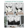 thumbnail image 4 of Black White Tie Up Curtains for Windows 63 Inch Length Balloon Curtains Kitchen Adjustable Balloon Window Shade Abstract Graffiti Paint Country Retro Tribal Tie Up Bathroom Curtain Window 42"x63", 4 of 6