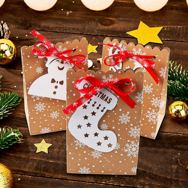 24 PCS Christmas Kraft Gift Bags with Tissue Paper, Christmas Paper Gi –   Online Shop