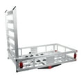 thumbnail image 3 of Trailer Hitch Cargo Carrier, Aluminum Structure Mounted Trailer with Ramp 47 inch, Aluminum Luggage Carrier Rack 50x29.5x9",Fits 2" Hitch Receiver for SUV Truck Pickup Car Camping, 3 of 8