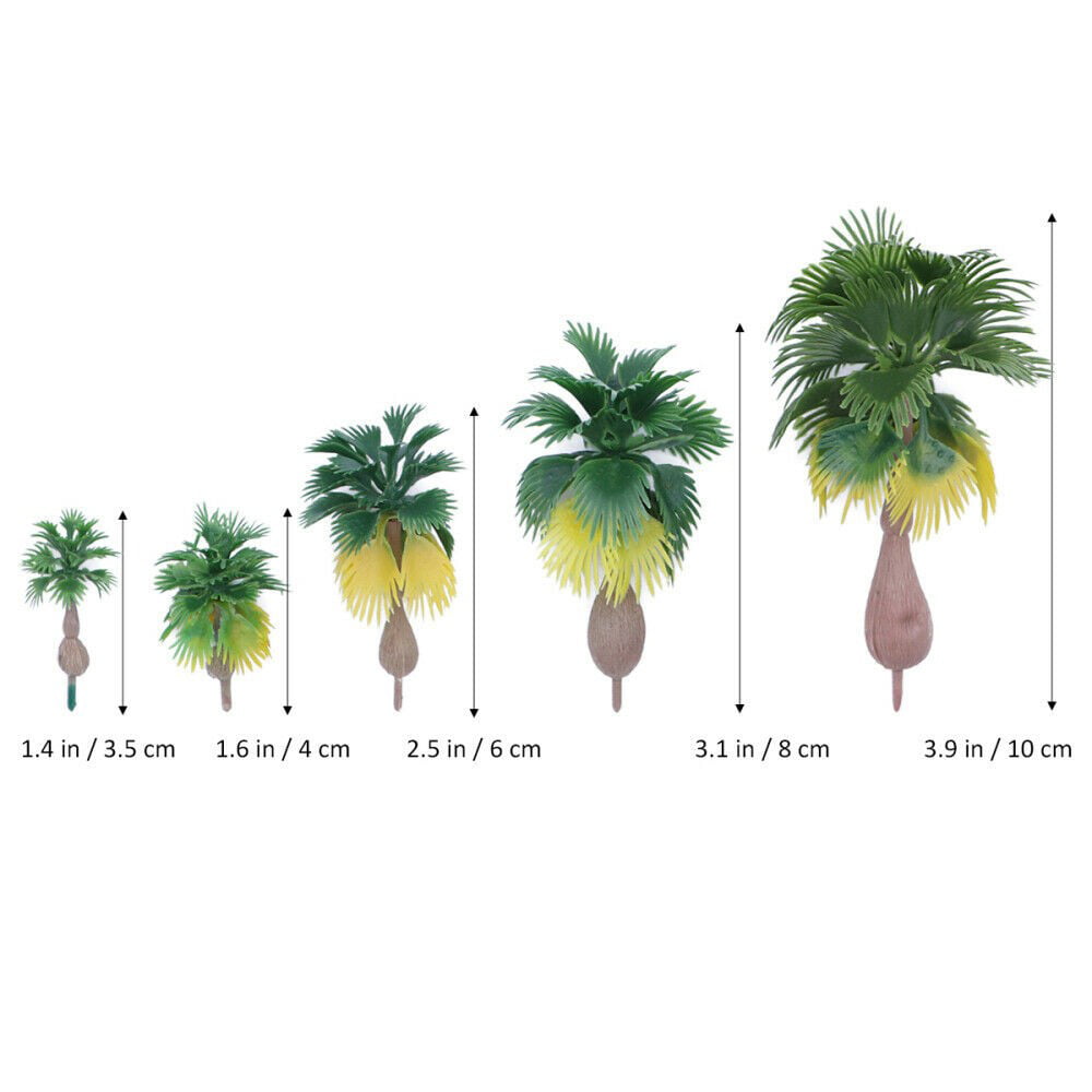 15pcs Artificial Model Train Palm Trees Tropical Forest Landscape Scale Scenery 