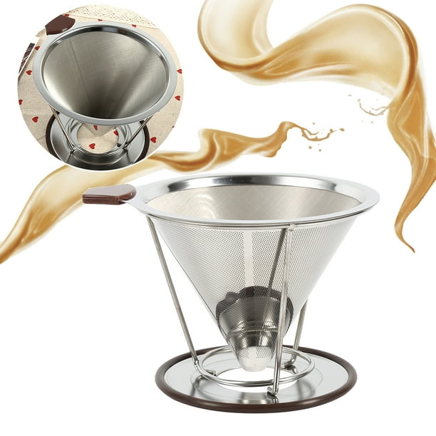 EECOO Portable Pour Over Coffee Dripper Stainless Steel Drip Dripper