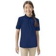 thumbnail image 3 of Classroom School Uniforms Adult Short Sleeve Pique Polo CR832X, 2XL, SS Navy, 3 of 7