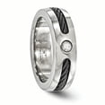 thumbnail image 5 of Edward Mirell Titanium Cable & .10ctw Dia w/ Sterling Silver Bezel 7mm Band EMR225, 5 of 6
