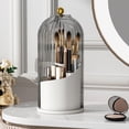 thumbnail image 1 of Soporte para brochas de maquillaje YOOLENS 360 giratorio con tapa gris, 1 of 8