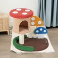 thumbnail image 2 of Pefilos 23" Cat Tree Tower with Sisal-Covered Scratching Post, 4-In-1 Mushroom Cat Condo with Padded Perch, for Small Spaces, Kittens, Multicolor, 2 of 8