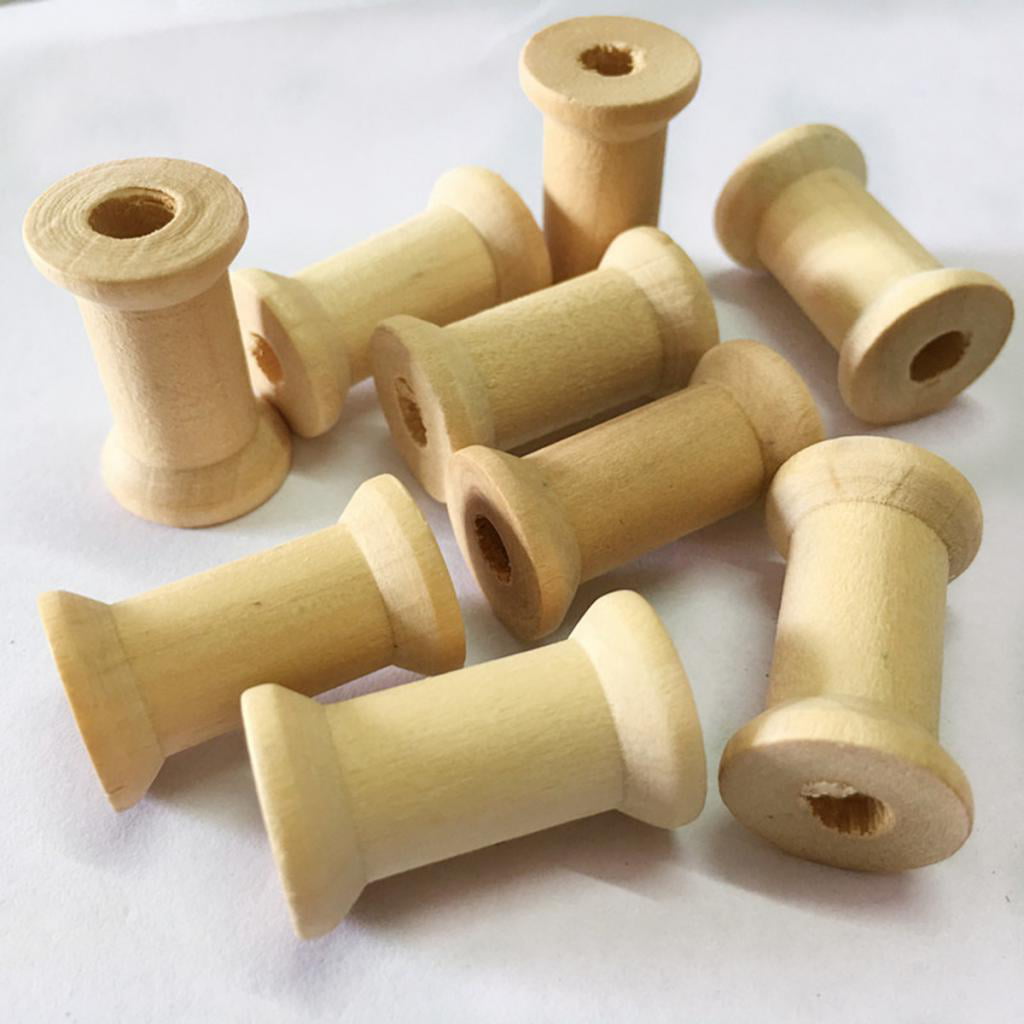 50pcs Wooden Sewing Tools Empty Thread Spools  Sewing Notions 13mm x14mm 