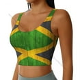 thumbnail image 2 of Women Sexy Sports Vest Jamaica Print Female Streetwear Sport Lingerie Tee Crop Top, 2 of 7
