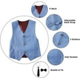 thumbnail image 2 of Lycody Boy's Suit Vest with Bowtie and Tie Kids Suits for Teen Adjustable Back Strap Vest Set Tie and Bowtie for Wedding Graduate Prom Party, 2 of 6