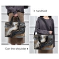thumbnail image 6 of 16" Laptop Briefcase, Detachable Anti-Slip Shoulder Strap, Multi-Compartment Work Travel Bag Gilded Black Marble Fluid Art, 6 of 8