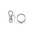 thumbnail image 3 of 30 llaveros, pulido de metal, ganchos de anillo desmontables, llavero con mosquetones giratorios para llaves esquí esquí Gafas de esquí, 3 of 5
