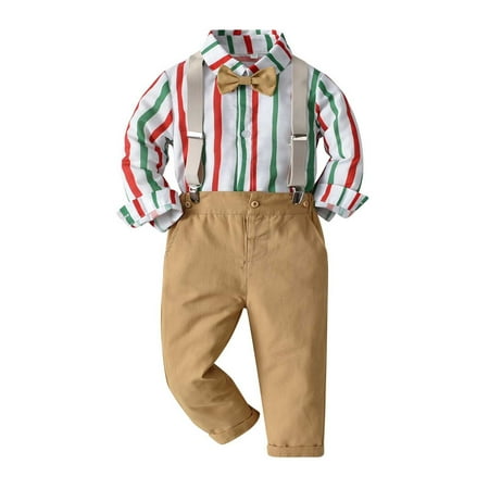 

Simplmasygenix Baby Sets Clearance Long Sleeve Newborn Clothes Autumn Winter Boys Trousers Christmas Set Boys Gentleman Clothes Suit