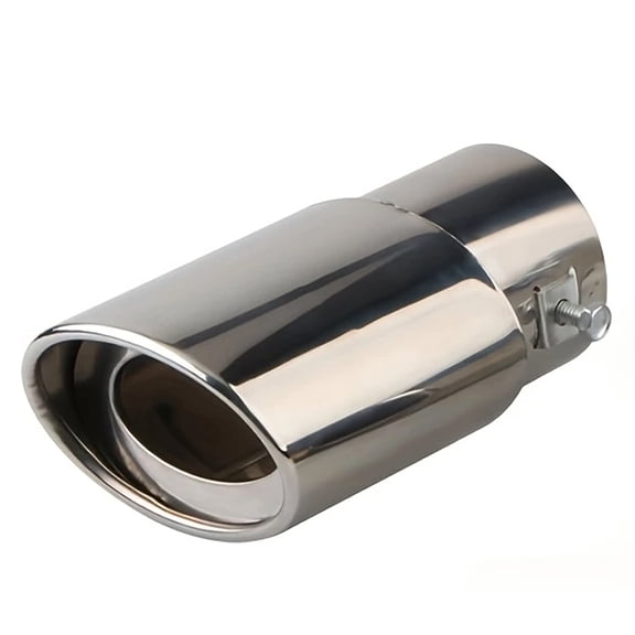 JAMCORAX Stainless Steel Car Exhaust Tip, 2.5" to 3.3" Universal Car Exhaust Pipe Modification Tail Throat Tail Pipe, Adjustable Car Decoration Muffler Slant Cut Tip(Silver)