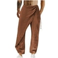 thumbnail image 2 of JXMVOJ Mens Casual Elastic Waist Pants Fashion Casual Solid Color Elastic Waist Straight Horn Leg Full Length Pants, 2 of 6