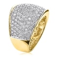 thumbnail image 2 of Womens 14K Gold Pave Natural Diamond Fashion Ring Unique Wedding Band (Yellow Gold Size 8), 2 of 3