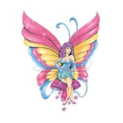 - Sparkled Sugar Tattoos, 10 sheets, temporary tattoos, colorful and shimmery butterflies, rainbow, bird, fairy, fox, hot air balloon, and more