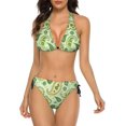 thumbnail image 1 of NICKSUN Women's Bikini Sets, Cute Print Two Piece Bathing Suits Sexy Halter Padded Bikini Swimsuits, 1 of 6