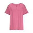 thumbnail image 4 of Busydd Womens Summer Tops Casual V-Neck Short Sleeve T-Shirt Tops Solid Basic Loose Fit Blouse Tops Plus Size Blouse Tees, 4 of 6
