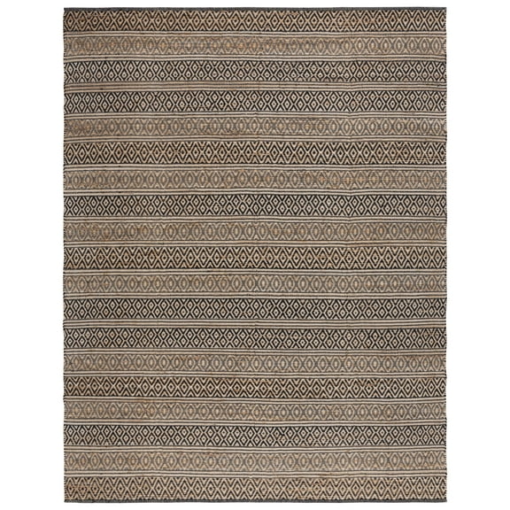 SAFAVIEH Natural Fiber Baxter Geometric Area Rug, Black/Natural, 8' x 10'