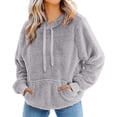 thumbnail image 1 of Sudadera con capucha Gibobby para Mujer de lana artificial Gris XL, 1 of 4