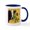 White/Navy Inside, variant on CafePress - Cow With Sunflowers Mug - 11 oz Ceramic Mug - Novelty Coffee Tea Cup