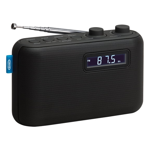 JENSEN Portable AM/FM Digital Radio with Telescoping Antenna, Black, SR-50