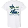thumbnail image 3 of Inktastic Paradise Beach in West Palm Beach with Palm Trees and Car T-Shirt, 3 of 5