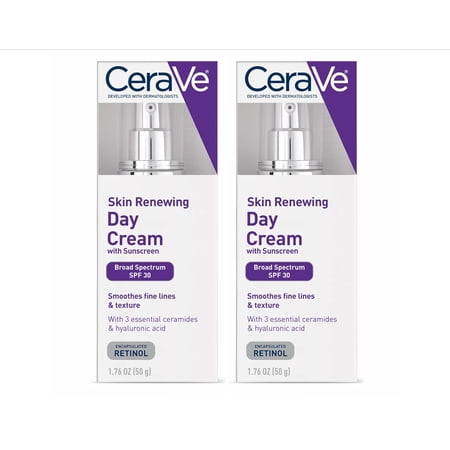 CeraVe Anti Aging Face Cream SPF 30, Skin Renewing Day Cream with Retinol