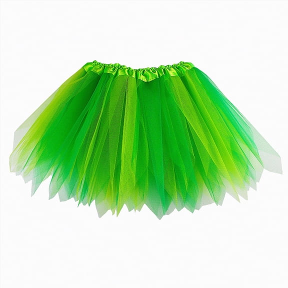 NIEWTR Toddler Girls Breathable Layered Tutu Skirt Sparkling Tulle Dance Skirts for Competitions(Green,3-8 Years)
