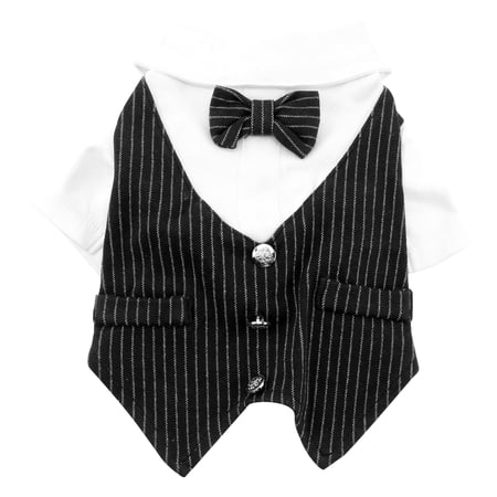 ELAYARD Pet Suit Clothes Black Polyester Comfortable Dog Dress for Elegant Party and Photo Shoot