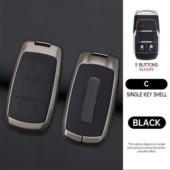 Key Fob Cover Compatible with Dodge Ram 1500 2500 3500 4500 5500 2019-2025 3 Button Leather Keychain Case Holder Protector