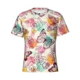 thumbnail image 4 of Vsdgher Butterflies and Roses Print Men's Dry Fit Mesh Athletic Shirts Moisture Wicking Tennis T-Shirt Tops, 4 of 9