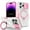White+Pink, variant on Dteck for iPhone 15 Pro Case with 360 Rotatable Magnetic Ring Stand Military-Grade Protection Compatatible with MagSafe Shockproof Translucent Phone Cases for Women men 6.1 Inch,Red