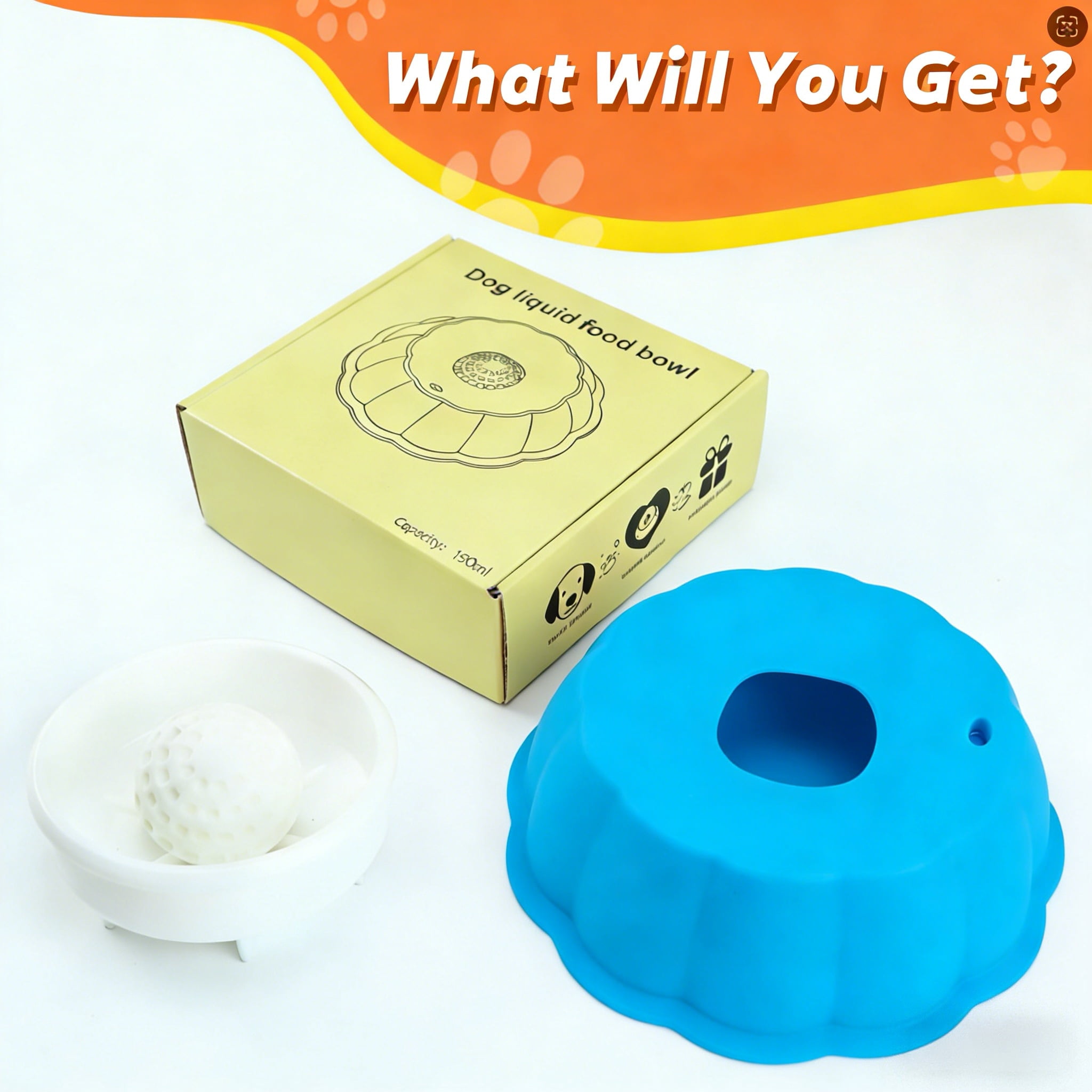 Dog Slow Feeder, Wet Food Liquid Treat Bowl, Anti-Slip Stable Bone Broth Dog Lick Bowl for All Breeds