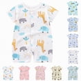 thumbnail image 4 of HCNTES Baby Children Unisex Short Sleeve Jumpsuit Romper Toddler Kids Soft Pajamas Sleepwear Loungewear for Spring Summer(L01-Mint Green,12-18 Months), 4 of 4