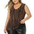 thumbnail image 2 of DARING DIVA Women's Plus Sequin Glitter Gradient Tank Club Party Vest 4X Orange, 2 of 6