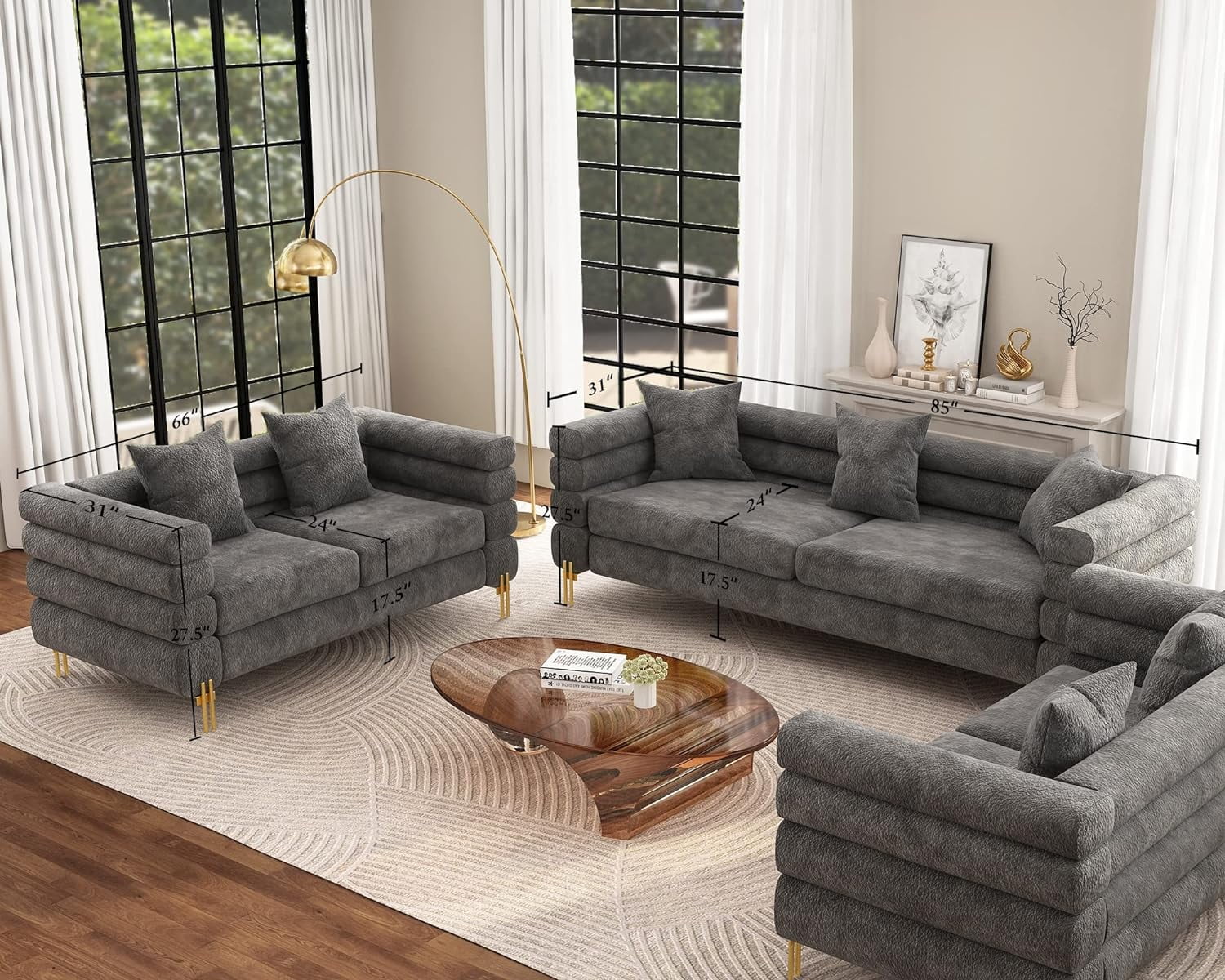 VANACC Sofa, Oversize Sofa-Bouclé Sofa Couch, Deep Seat Sofa VANACC Sofa, Oversize Sofa-Bouclé Sofa Couch, Deep Seat Sofa