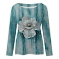thumbnail image 4 of Moda mujer manga larga cuello redondo blusa estampada otoño casual pulóver tops Fridja  fjkfkj462, 4 of 4