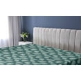 thumbnail image 5 of Ambesonne Tropical Fitted Sheet, Exotic Palm Leaves Modern, King Size, Hunter Green White, 5 of 5