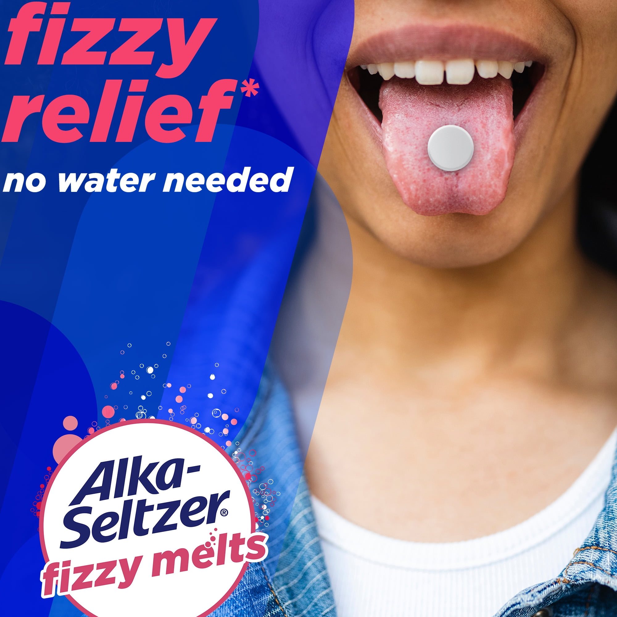 Alka-Seltzer Fizzy Melts Dietary Supplement Antacid Mixed Berry Flavor, 16 Count