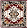 thumbnail image 2 of Safavieh Heritage York Oriental Wool Area Rug, Ivory/Red, 6' x 6' Square, 2 of 11