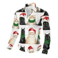 thumbnail image 5 of BLTIBY Christmas Shirt for Men Button Down Long Sleeve Lapel Shirts Cats Printed Casual Holiday Beach Shirts Top Multicolor 7 M, 5 of 8