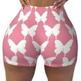 thumbnail image 2 of Rateoe Butterfly 2 Printed Power Workout Shorts for Women Tummy Control Squat Proof Ribbed Thick Seamless Scrunch Active Short-X-Large, 2 of 8