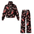 thumbnail image 5 of Glofpot Womens 2 Piece Casual Outfits, Turtleneck Sweatshirt, Lounge Set Drawstring Tracksuit & Wide Leg Sweatpants Matching Sets, Fall Activewear, Fit for Travel, Home, Hangout,Christmas Candy Cane, 5 of 7