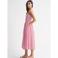 thumbnail image 5 of Jaimenalin Women'S Summer Midi Dresses Plaid Sleeveless Spaghetti Strap Smocked Tiered Beach Sundress Pockets Pink XL, 5 of 7