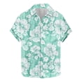 thumbnail image 7 of Yteetum Men's T Shirts Under $5.00 s Hawaiian Floral Print T Shirts Casual Button Down Short Sleeve Lapel Beach Summer T-Shirts, 7 of 7