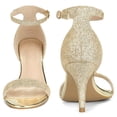thumbnail image 3 of Allegra K Women's Glitter Strap Stiletto Heel Sandals Gold (Size 10), 3 of 6