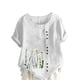 thumbnail image 1 of Camiseta suelta informal de verano con cuello redondo y manga corta con estampado de flores para mujer OAVQHLG3B Store  lin121212, 1 of 4