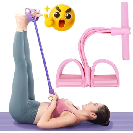 21 Fitness Resistance Bands-4 Tube Pedal Ankle Puller, 2025 Upgraded Stirrup Puller for Exercise, Foot Pedal Resistance Band for Arm Weights Exercise Equipment